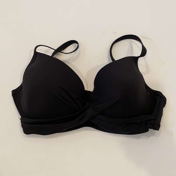 Sea Level black Essentials Cross Front Moulded Underwire Bikini Top US 12 NWOT - Picture 7 of 11